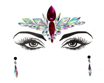 Face & Body jewel adhesive | Festival Rave Party Wedding Tattoo face acrylic glass gem crystals sticker