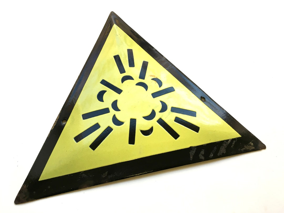 Vintage Tin Porcelain Enamel Sign Warning Risk of Explosion Dust Hazard
