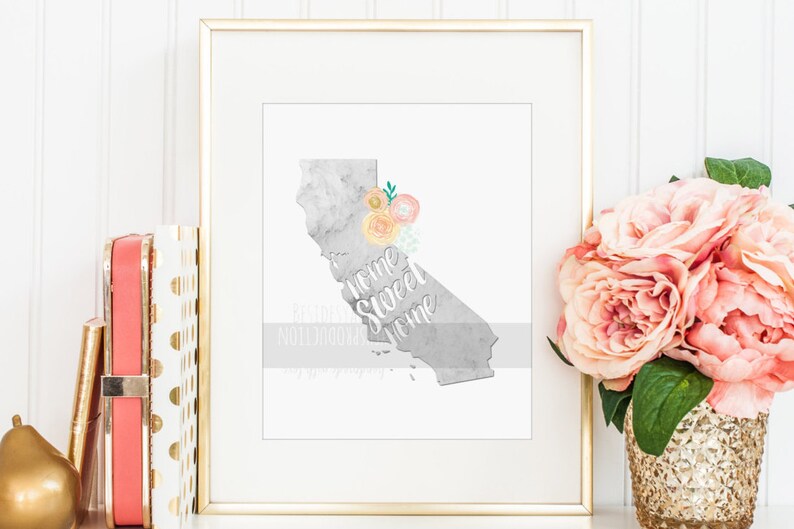 Kansas Map Marble Print Foyer Decor Home Sweet Home Art Etsy