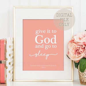 Blush Pink Girl Bedroom Decor for Stress Relief, Anxiety Relief Quote for Dorm Room Kids, Minimalist Children Room Scripture Printable