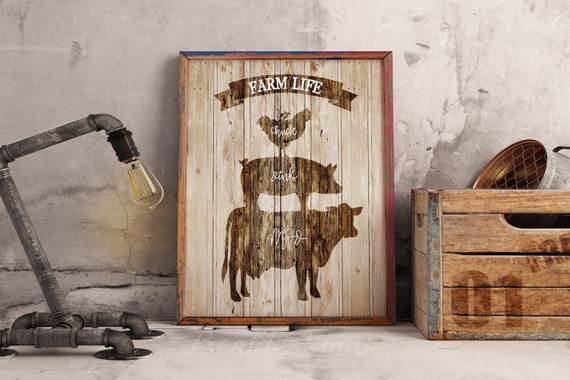 Farmhouse Home Decor Cow Print Farmhouse Nursery Animal - Etsy