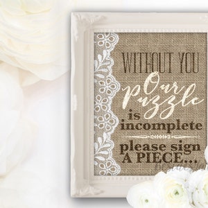Courtyard Event Guestbook Print, Rustic Puzzle Guest Book Sign, Barn Wedding Visitor Log PRINTABLE, Farmhouse Farewell Party Blessing Album