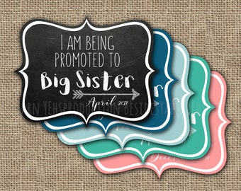 Big Sister Chalkboard Pregnancy Announcement Photo Prop for Baby #2, Maternity Photography