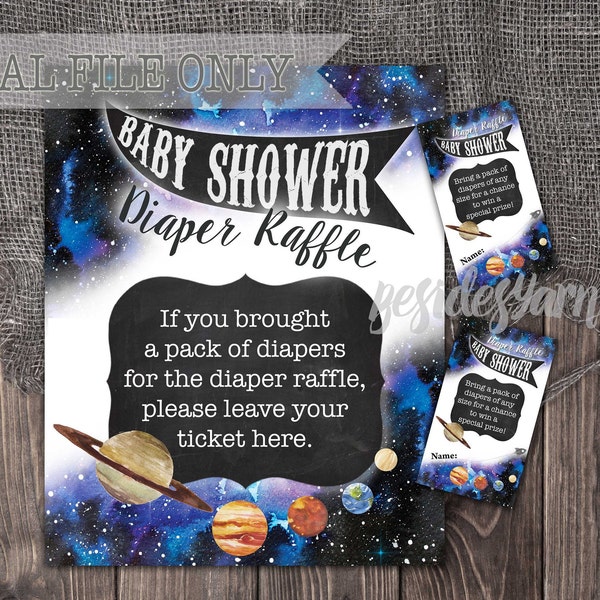 Solar System Diaper Raffle Tickets Etsy