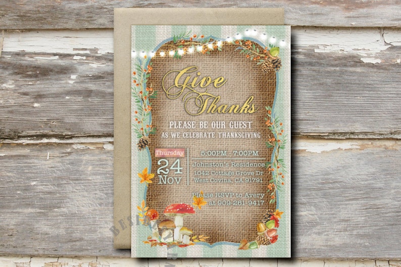 Thanksgiving Invitation Autumn Baby Shower Invitation Fall ...