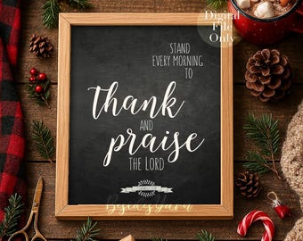Chalkboard Thanksgiving Bible Verse Print, Rustic Farmhouse Decor (Digital Download)