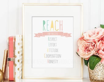 Motivational Classroom Rules Poster, Teacher Gift (Digital Download)
