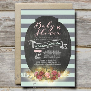 Rustikale Babypartyeinladung zu Hause drucken, Southwestern Party einladen Karte, Kreidetafel DIY Event Save the Date, Abschlussfeier Karte