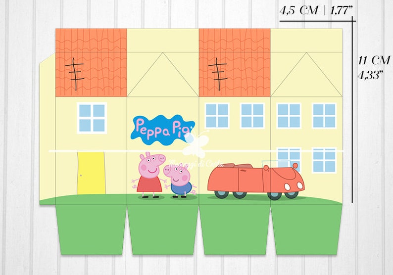 Peppa Pig Favor Box Cartone Del Latte Etsy