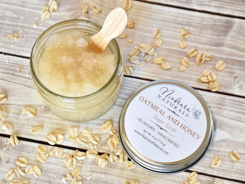 Natural Oatmeal Honey Sugar Scrub Exfoliating Scrub Bath Etsy