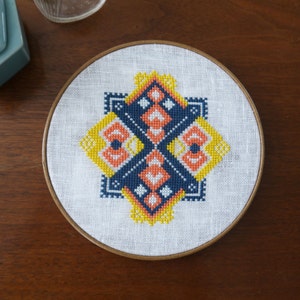 Renee - Cross Stitch Pattern PDF, Geometric, Boho, easy counted cross stitch chart, PDF pattern