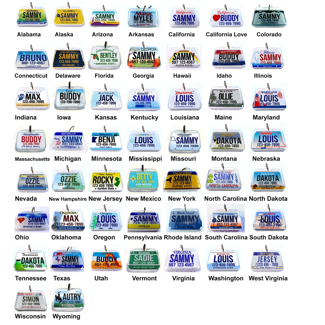 Florida car license plate Personalized Custom ID Tags Double Etsy