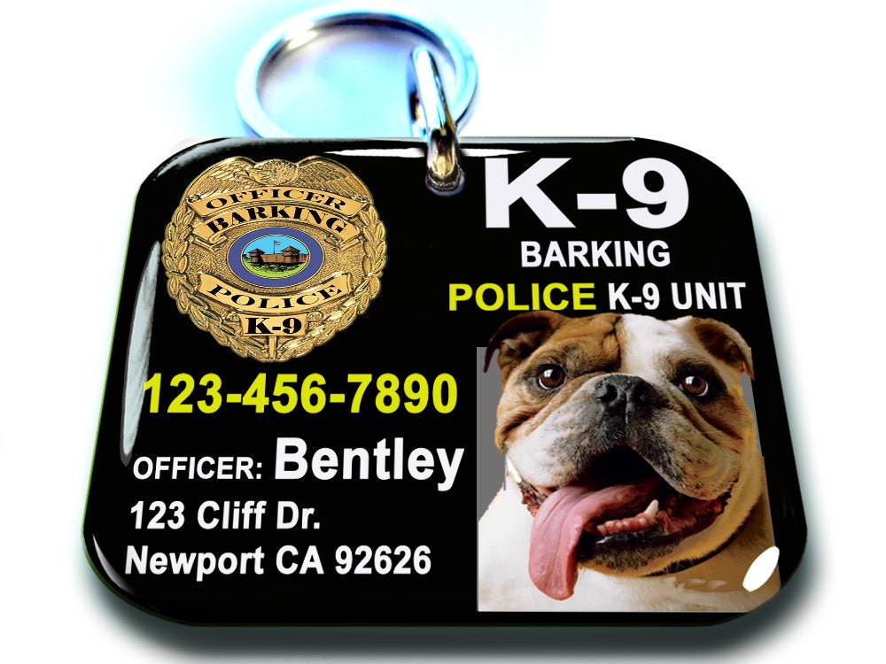 Police K9 Dog tag Personalized Custom ID Tags for dogs Etsy