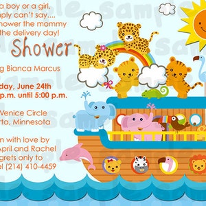 Noah&#39;s Ark Printable baby shower invitation
