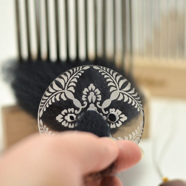 Fiber combing Diz and Threader Set for dizzing off the fiber after wool combing, Wool Comb Diz, Acrylic Diz with Threader