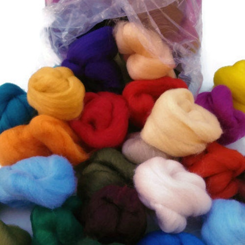58 Plus Color Wool Roving Sampler With Corriedale Wool Roving. Etsy