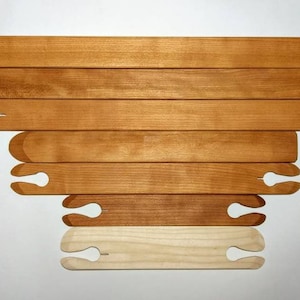 8&quot; to 16&quot; Beka Weaving Shuttles and Pickup Sticks. Tapered Ends! Wooden Weaving Shuttles for your Rigid Heddle Looms.