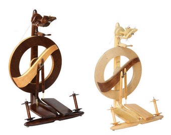 Free Shipping  on Kromski Fantasia Spinning Wheel, In Clear, Walnut Stain, or Unfinished.