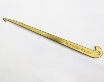 Brass Reed/Sley hook, 2 in 1 tool for threading metal reeds and heddles on shafted looms