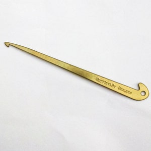Brass Reed/Sley hook, 2 in 1 tool for threading metal reeds and heddles on shafted looms