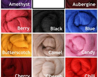 1 lb. Wool Roving, New Zealand Corriedale - Choose from 60 Colors! Spinning Fiber, Roving.