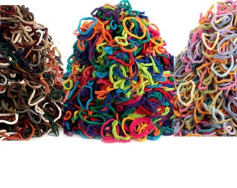 Pro Size Potholder Loops Assortment Bags, 10", Makes 6 potholder, Brights or Designer colorway. Bulk Weaving Loops.