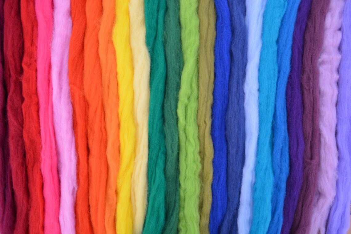 58 Plus Color Wool Roving Sampler With Corriedale Wool Roving. Etsy