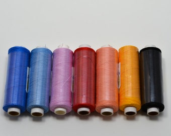 Dyed Linen Thread for knitting, tatting, bobbin lace. 60/2 Linen thread in dyed colors. 12.5 grams and 250 yards per spool.