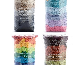 7" Traditional Size Potholder Loops Lotta Loops Assortment Bags by Friendly Loom™ Traditional Size, Makes 6 potholder, Choose your colorway.