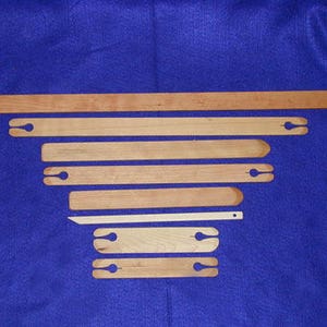 Beka Weaving Shuttles and Pickup Sticks. Tapered Ends Wooden Weaving Shuttles for your Rigid Heddle Looms. image 2