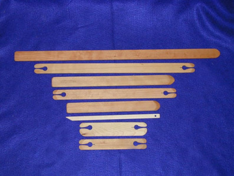 Beka Weaving Shuttles and Pickup Sticks. Tapered Ends Wooden Weaving Shuttles for your Rigid Heddle Looms. image 2