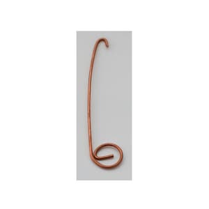 May include: A copper wire bent into a hook shape with a small loop at the end.