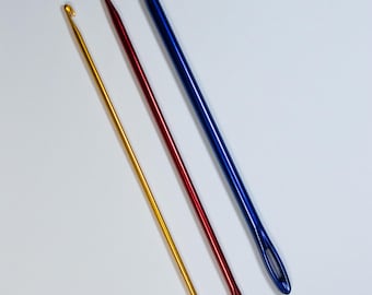 Locker Hook Set, 3 Hooks for Locker Hooking, Aluminum, Rug Making