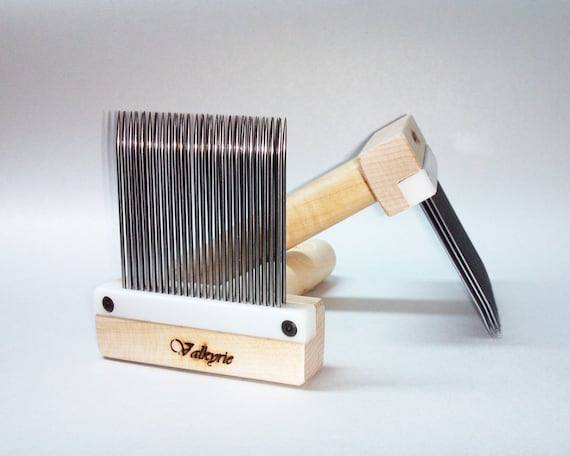 Mini Wool Combs, Valkyrie Super Fine, Three Rows of Tines Superfine Alpaca Combs Super Fine