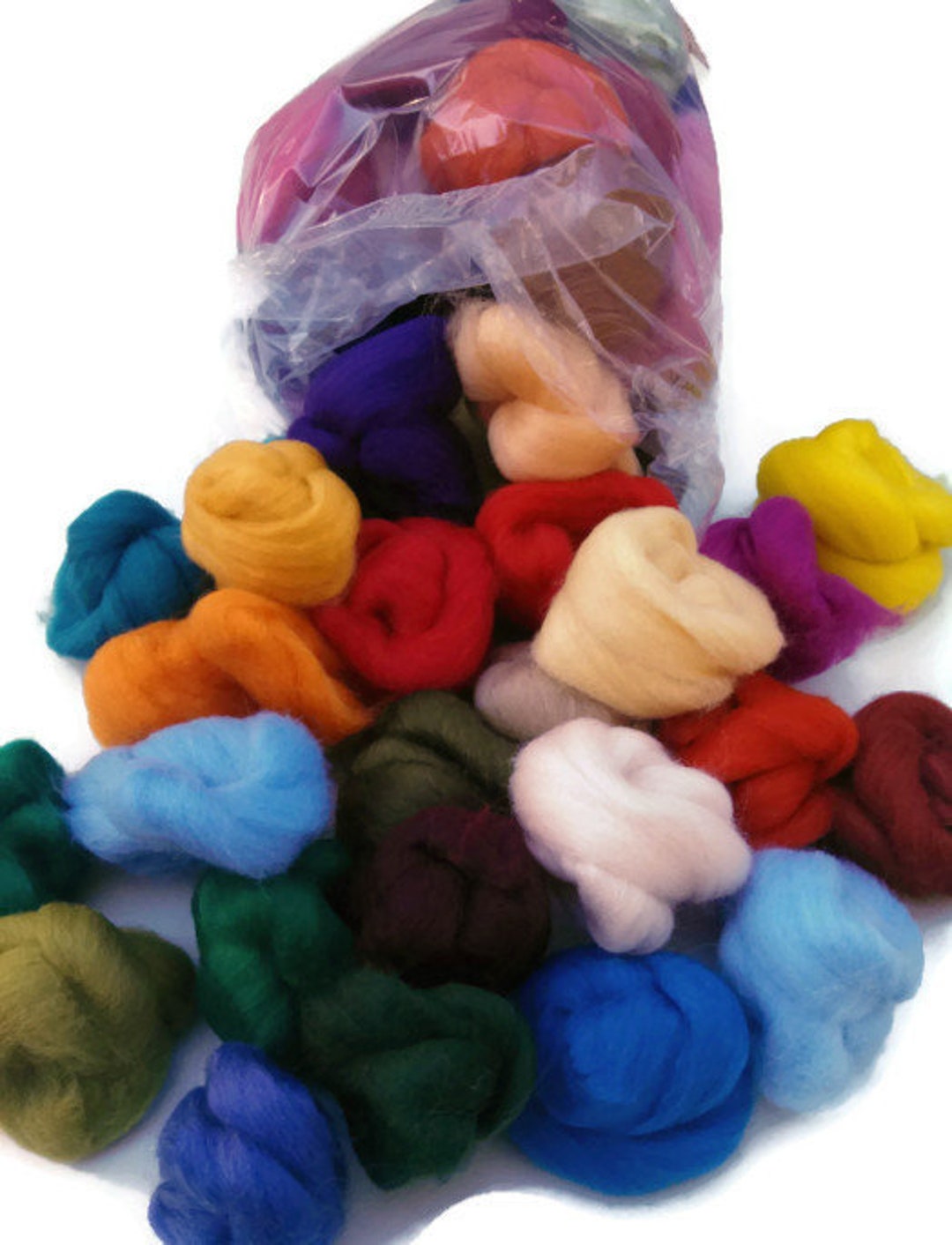 58 Color Wool Roving Sampler With Corriedale Wool Roving. Dyed Colors ...