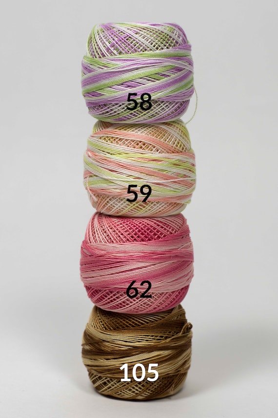Yellow Red Purple or Pink Tatting Thread Size 80 DMC White Ecru