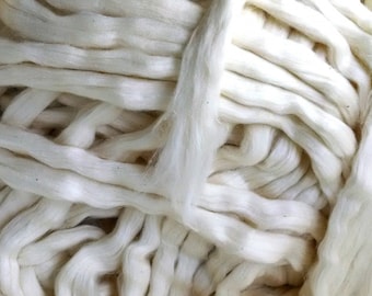 Cotton Roving, Organic Upland  - 8 ounces US Grown Texas Cotton