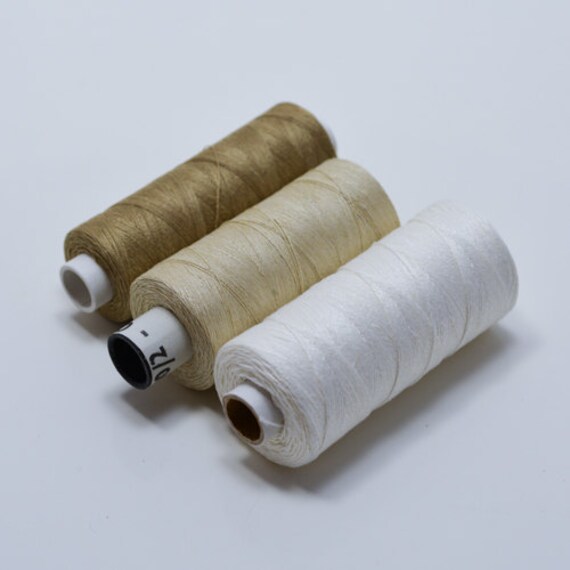 100% Linen Flax Thread Set 3 Spools each 250m/273yds 100% Linen Flax Thread Set 3 Spools each 250m/273yds