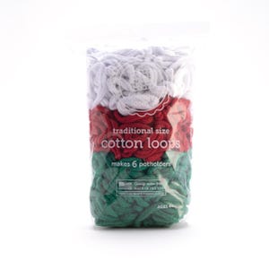 7" Traditional Size Potholder Loops Lotta Loops Assortment Bags by Friendly Loom™ Traditional Size, Makes 6 potholder, Choose your colorway. Bright Holiday