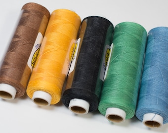 Dyed Linen Thread for knitting, tatting, bobbin lace. 60/2 Linen thread in dyed colors. 12.5 grams and 250 yards per spool.