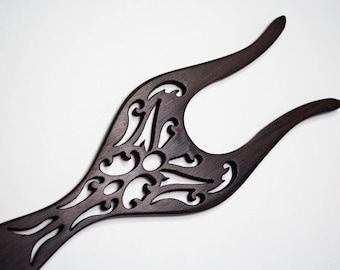 Wooden Lucet, Filagree Lucet, Braiding and cordmaking tool, Renaissance craft tool in Hardwood