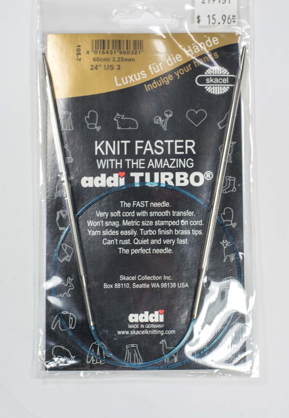 Addi Turbo Circular Knitting Needles, Older Stock. 12 16 24 and 32 Inch  Length 