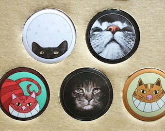 Collection Cat Prints Official de 5 badges Ø 3,7 cm qualité premium en édition limitée