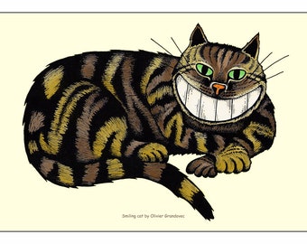 Affiche Smiling Cat - © Olivier Grandovec - 40x60 ou 60x80 cm - Edition limitée