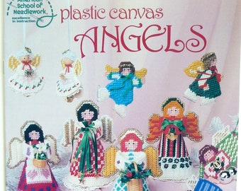 Plastic Canvas Angel Patterns - Plastic Canvas Treetop Angel & Ornaments - Plastic Canvas Christmas - 1980s