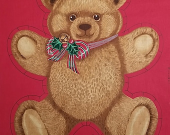 Holiday Teddy Bear Cut & Sew Panel - 18" Bear - 1990s