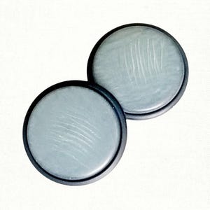 Dark Blue Buttons with Light Blue Center & Carved Jagged Lines - 25mm or 1" - Set of 6 - Dill