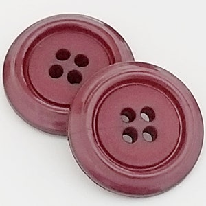 10, Red Buttons, Red Resin Buttons, 23mm Red Buttons, Coat Buttons