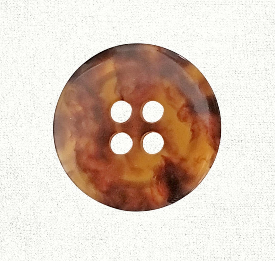 Faux Tortoise Shell Plastic Buttons - 23 Mm or 7/8" - Set of 8 - Dill ...