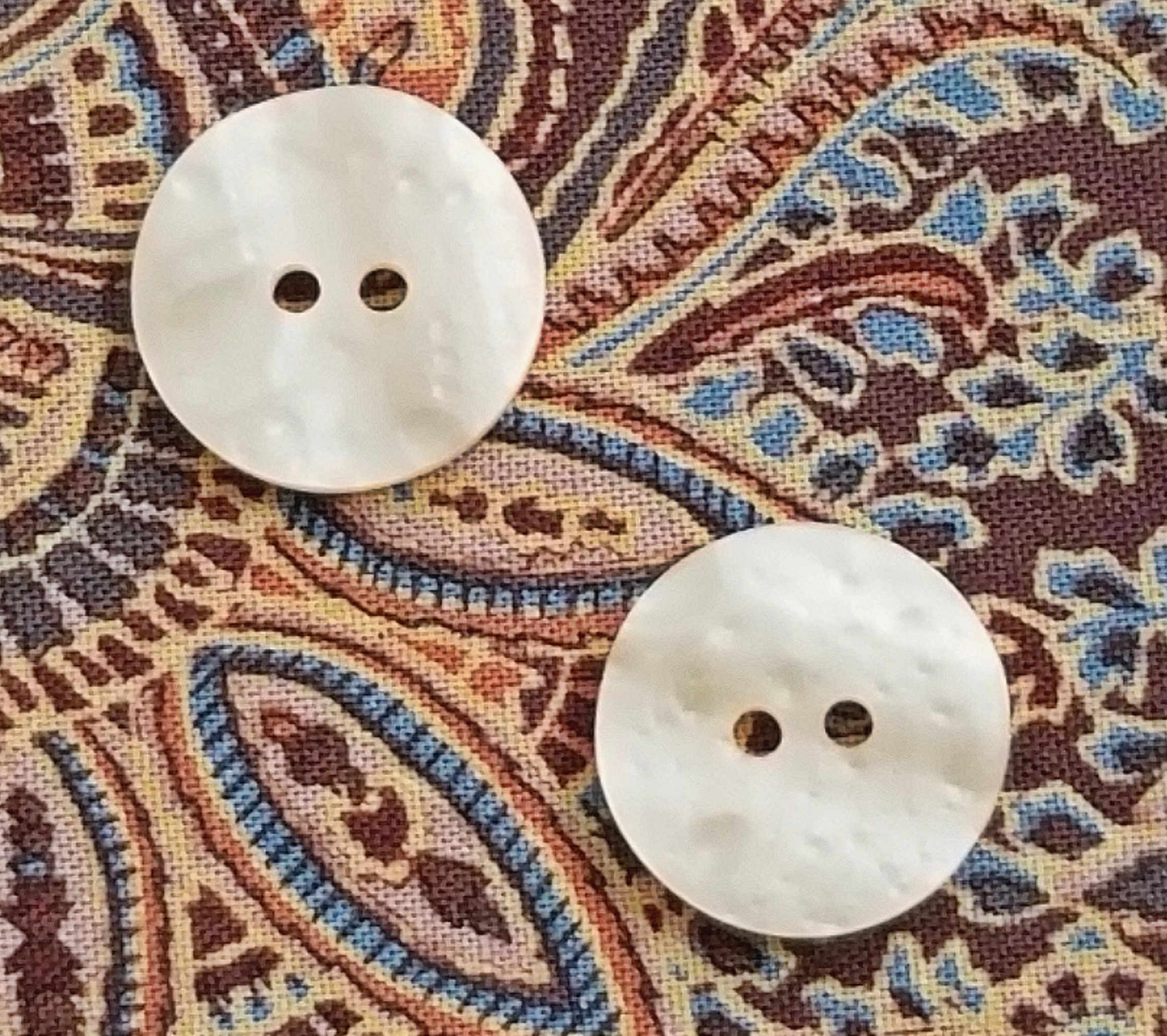 Rustic Faux Mother of Pearl Buttons 23 Mm or 7/8 Inch Lot of 10 Round 2 ...